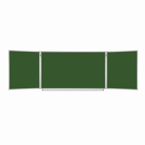 Доска  для мела 3-х элементная 100х150/300 см, 5 рабочих поверхностей, зеленая, BRAUBERG, 231707 в Орле