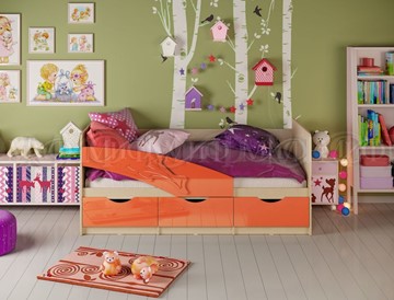 Детская кровать Дельфин, Оранжевый глянец 80х180 в Орле