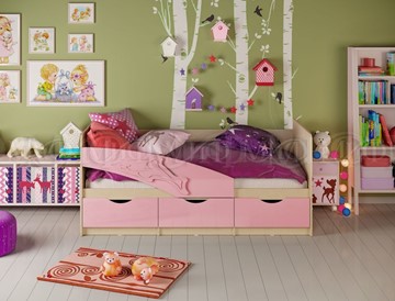 Детская кровать Дельфин, Розовый глянец 80х180 в Орле