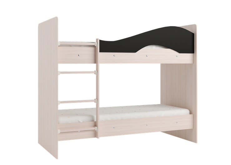 Детская  двухъярусная кровать Мая с 2 ящиками на щитах, корпус Млечный дуб, фасад Венге в Орле - изображение 3