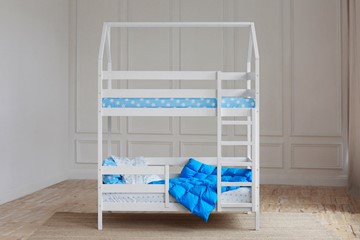 Двухъярусная кровать Домик, цвет белый в Орле