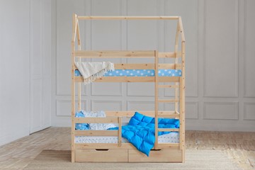 Детская 2-этажная кровать Домик с ящиками, без покраски в Орле - предосмотр