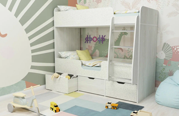Двухэтажная детская кровать Малыш двойняшка 70х160, корпус Винтерберг, фасад Фейритейл в Орле