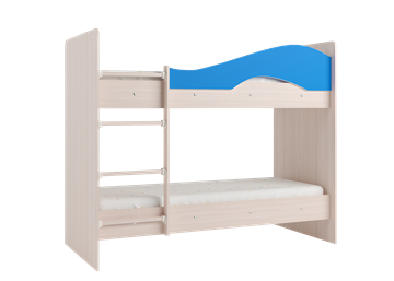 Двухэтажная кровать Мая с 2 ящиками на щитах, корпус Млечный дуб, фасад Синий в Орле - предосмотр 2