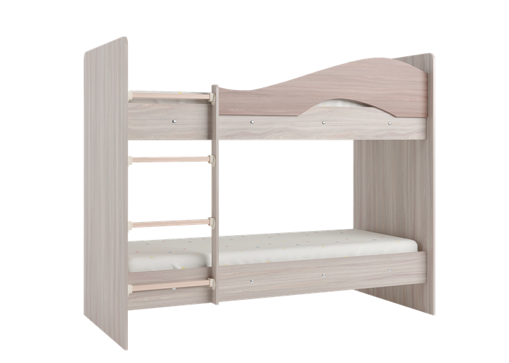 Двухэтажная детская кровать Мая с 2 ящиками на щитах, корпус Шимо светлый, фасад Шимо темный в Орле - изображение 2