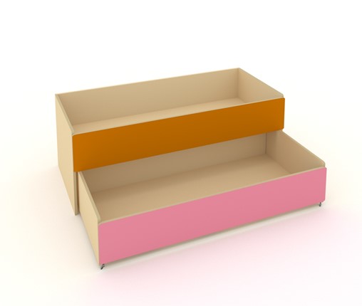 Кровать детская 2-х уровневая КД-2, Беж + Оранжевый + Розовый в Орле - изображение