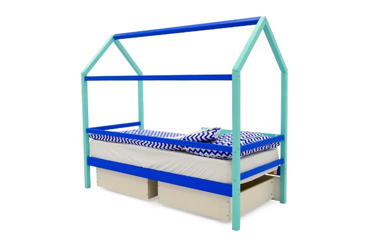 Детская кровать-домик Svogen синий-мятный в Орле - изображение 4