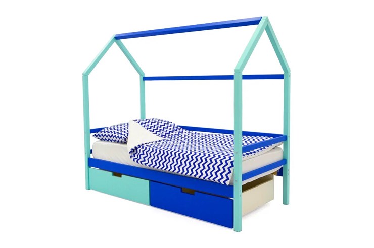 Детская кровать-домик Svogen синий-мятный в Орле - изображение 3