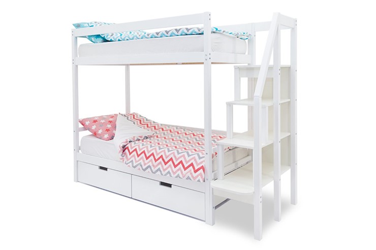 Двухъярусная детская кровать Svogen белый в Орле - изображение 4