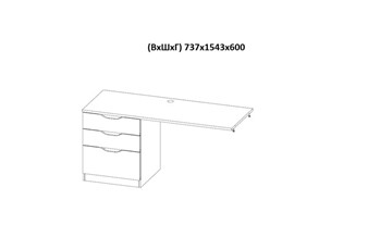 Детская кровать с письменным столом и шкафом POLINI Kids Simple Белый / Бетон в Орле - предосмотр 9