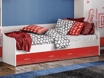 Кровать в детскую Алфавит (Красный) с ящиками в Орле