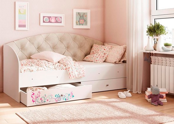 Кровать детская Эльза без бортика, Бежевый (латы) в Орле - изображение