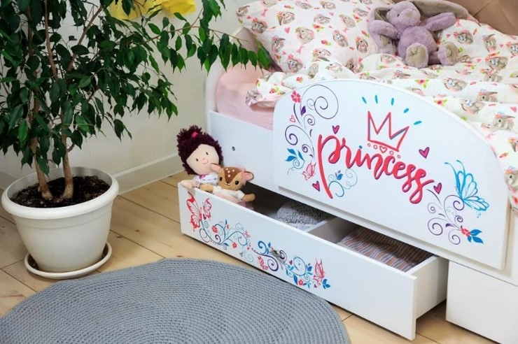 Детская кровать Эльза с бортиком, Розовый (щиты) в Орле - изображение 2