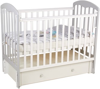 Детская кроватка Фея 328 Белый / Серый в Орле
