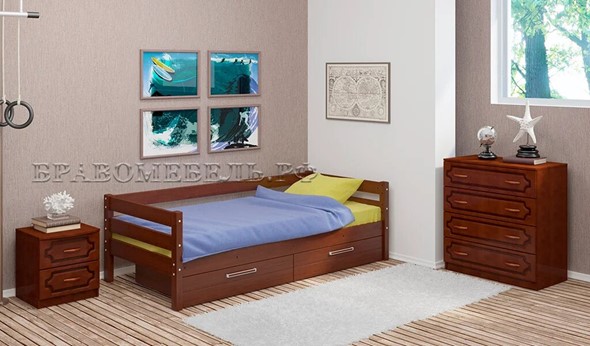 Кровать детская Глория с ящиками(Орех) в Орле - изображение