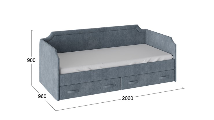 Подростковая кровать Кантри Тип 1, ТД-308.12.02 (Замша синяя) в Орле - изображение 2