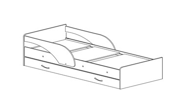 Кровать с ящиками Максимка, цвет Млечный дуб в Орле - предосмотр 1