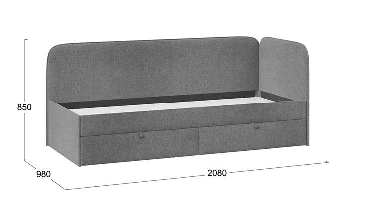 Кровать детская Молли тип 1 (90), Микровелюр Scandi Graphite 22 в Орле - изображение 3