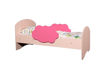 Детская кровать с бортиками Тучка, корпус Дуб млечный, фасад Розовый в Орле