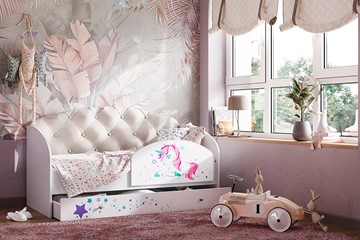 Кровать детская односпальная Звездочка с бортиком, Бежевый в Орле