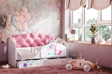 Кровать детская Звездочка с бортиком, Розовый в Орле