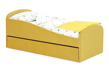 Детская кровать с ящиком Letmo горчичный (велюр) в Орле