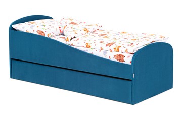 Кровать в детскую с ящиком Letmo морской (велюр) в Орле - предосмотр