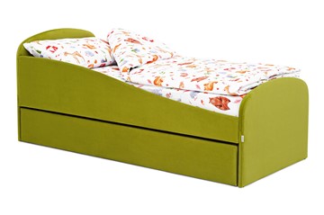 Детская кровать с ящиком Letmo оливковый (велюр) в Орле