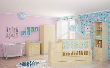 Детская кровать с комодом POLINI Kids Simple 1100 Натуральный в Орле - предосмотр 3