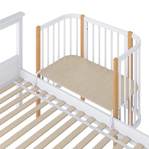 Кроватка приставная POLINI Kids Simple 105 Белый / Бук в Орле - предосмотр 3