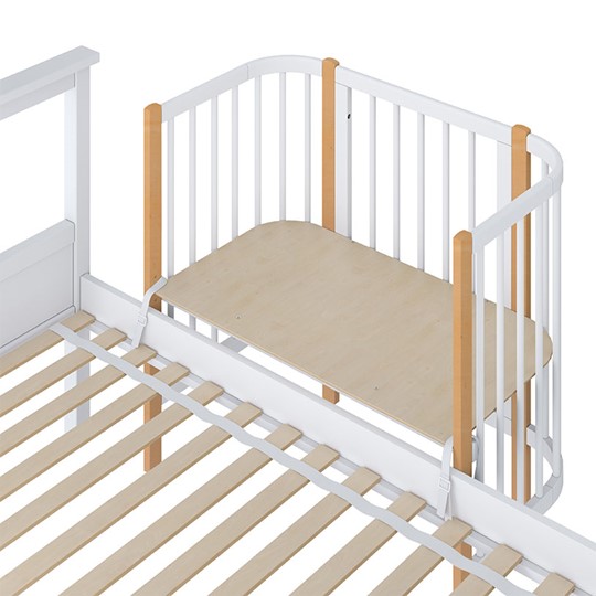 Кроватка приставная POLINI Kids Simple 105 Белый / Бук в Орле - изображение 3