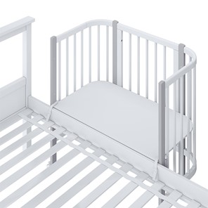 Кроватка приставная POLINI Kids Simple 120 Белый / Серый в Орле - предосмотр 4
