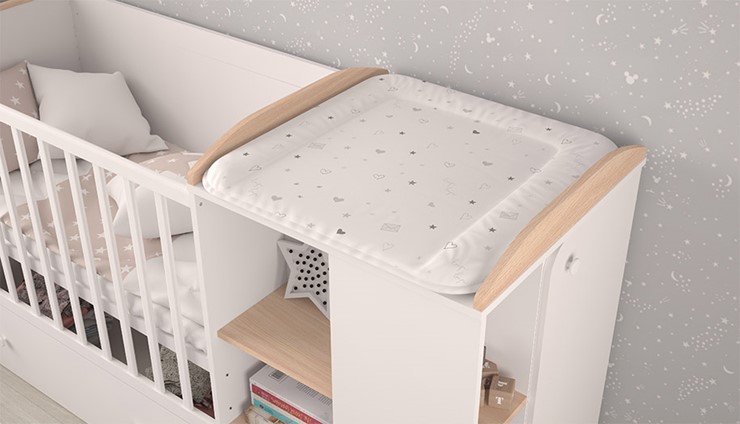 Детская кровать-трансформер с комодом POLINI Kids Ameli 800 Белый / Дуб пастельный, серия AMELI в Орле - изображение 4