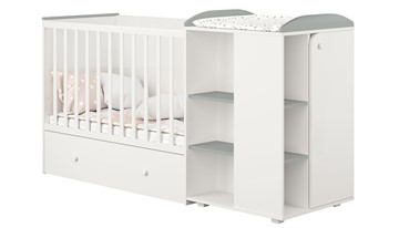 Детская кровать с комодом POLINI Kids Ameli 800 Белый / Серый, серия AMELI в Орле - предосмотр 1