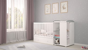Детская кровать с комодом POLINI Kids Ameli 800 Белый / Серый, серия AMELI в Орле - предосмотр 2