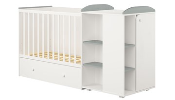 Детская кровать с комодом POLINI Kids Ameli 800 Белый / Серый, серия AMELI в Орле - предосмотр