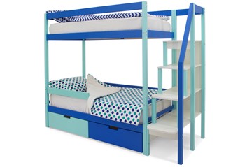 Двухъярусная детская кровать Svogen мятный-синий в Орле