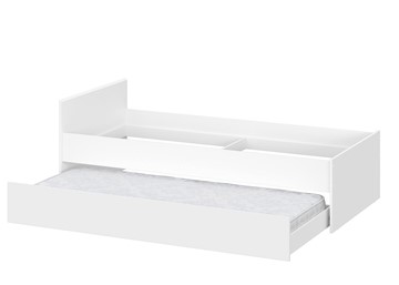 Выкатная кровать в детскую Токио, белый текстурный (одинарная (0,9х2,0) + выкатная) в Орле - предосмотр