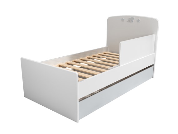 Кровать в детскую с ящиком и ограничителем НМ 041.07 «Лилу/Слоники» в Орле - изображение