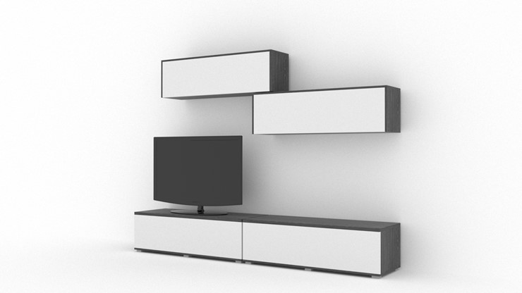 Гостиный гарнитур Куб (Cube), цвет Белый софт, Черный ясень в Орле - изображение 1