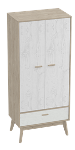 Шкаф для одежды Калгари, Дуб натуральный светлый/Белый матовый в Орле