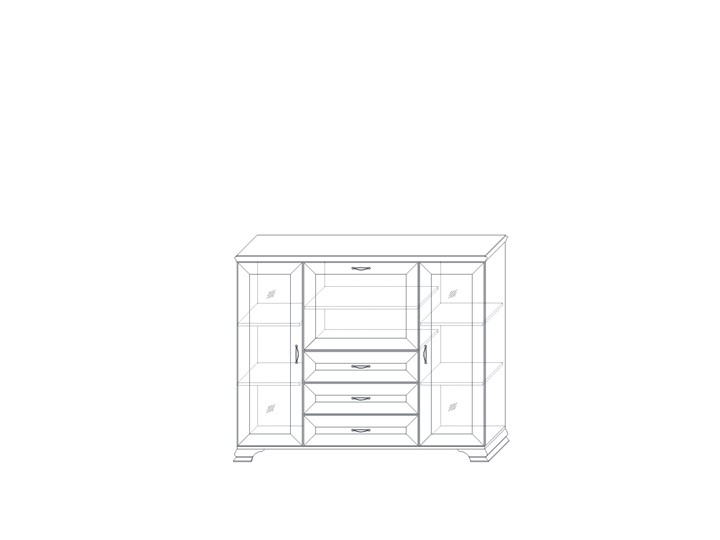 Низкий шкаф (2 стеклодвери) Сиена, Бодега белый / патина золото в Орле - изображение 1