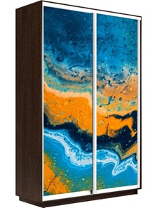 Шкаф 2-створчатый Экспресс 1600x600x2400, Абстракция оранжево-голубая/венге в Орле