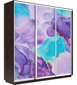 Шкаф трехдверный Экспресс 2400х450х2200, Абстракция фиолетовая/венге в Орле