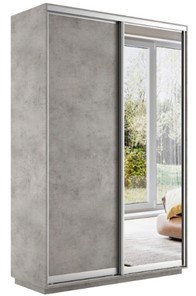 Шкаф 2-дверный Экспресс (ДСП/Зеркало) 1600х450х2200, бетон в Орле