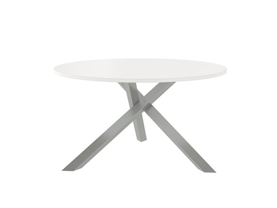 Круглый столик Триада-15Д, Металлик/Белый в Орле - изображение