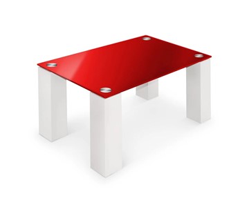 Журнальный столик Колизей-8, белый/красное стекло в Орле