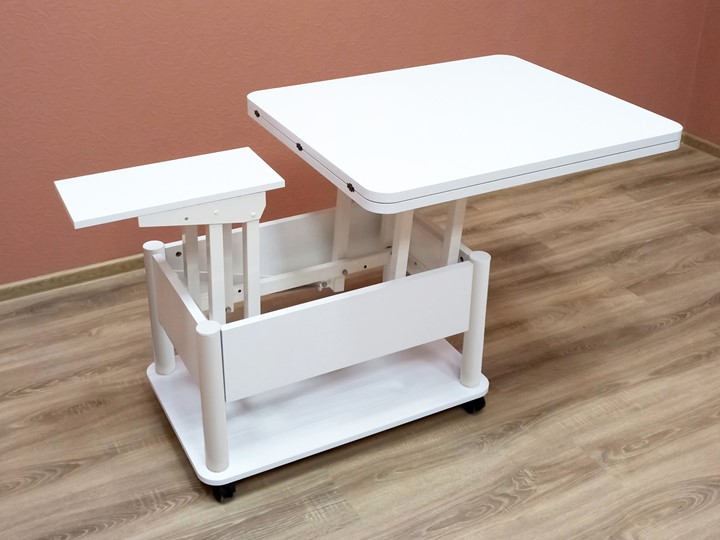 Журнальный стол-трансформер Дебют-3, белый/белый в Орле - изображение 4