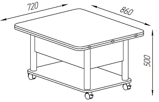 Журнальный стол-трансформер Дебют-3, серый/белый в Орле - изображение 3
