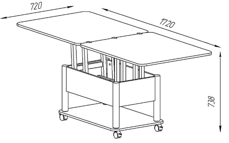 Журнальный стол-трансформер Дебют-3, серый/белый в Орле - изображение 4